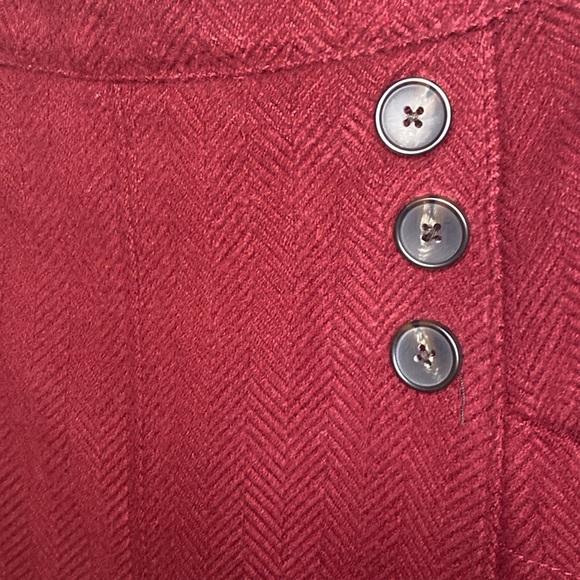 Free People Mini Burgundy Side Zip Skirt 10 - Picture 7 of 8